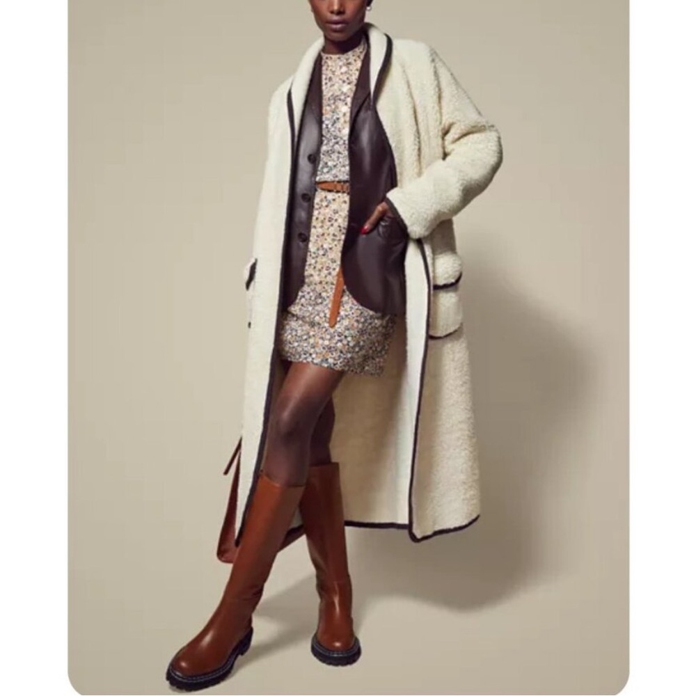 Free People Irresistable Teddy Faux Sherpa Fleece Cardi Maxi Duster Coat Jacket - Picture 9 of 16